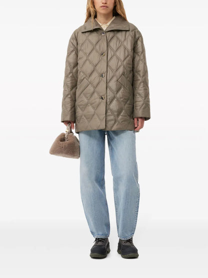 High-Shine Finish Quilted Jacket