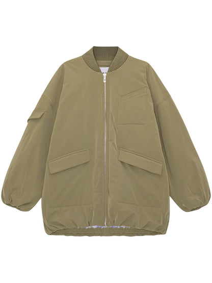 Oversized Multiple-Pocket Bomber Jacket