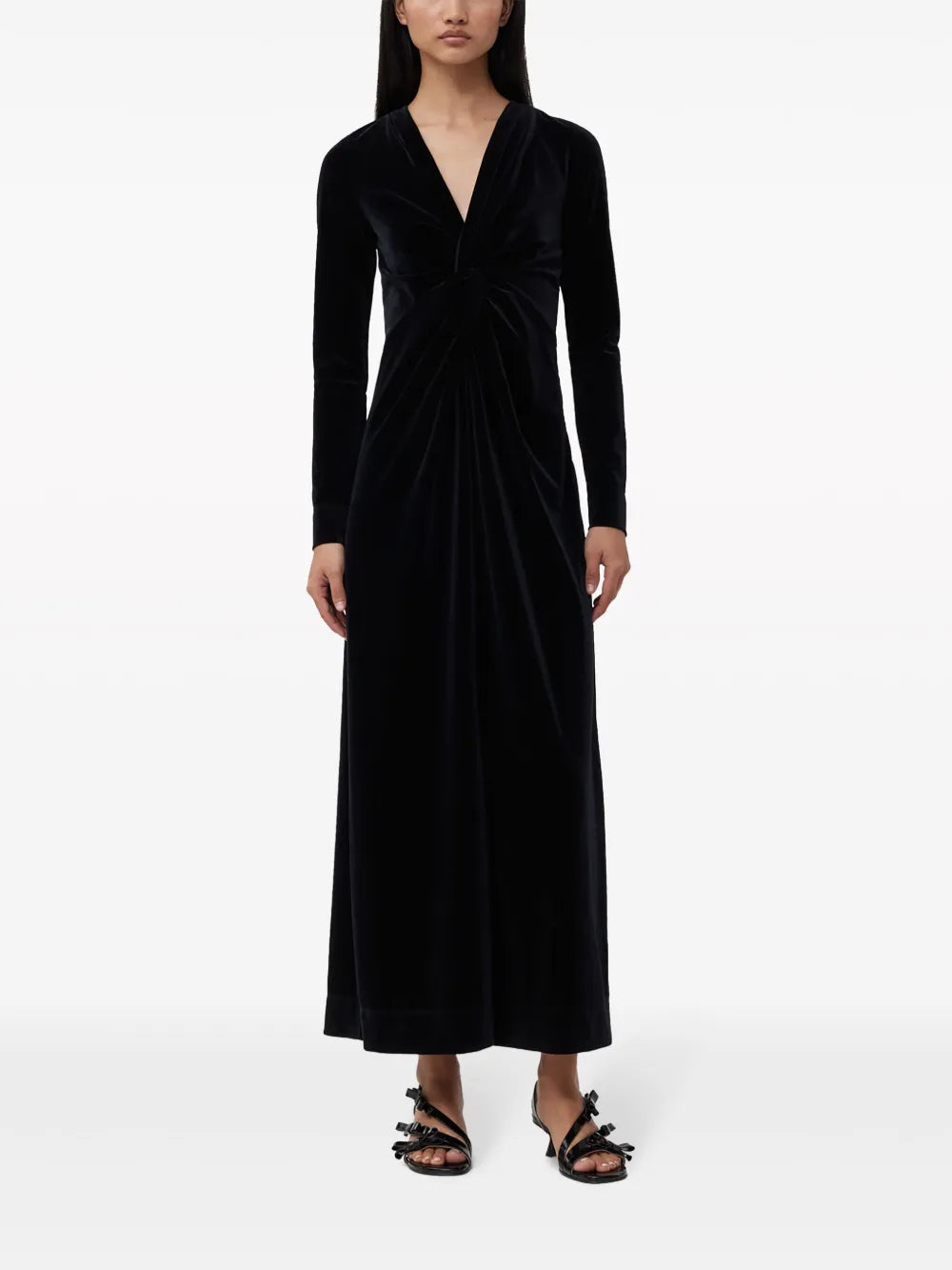 Ruched Velvet Maxi Dress