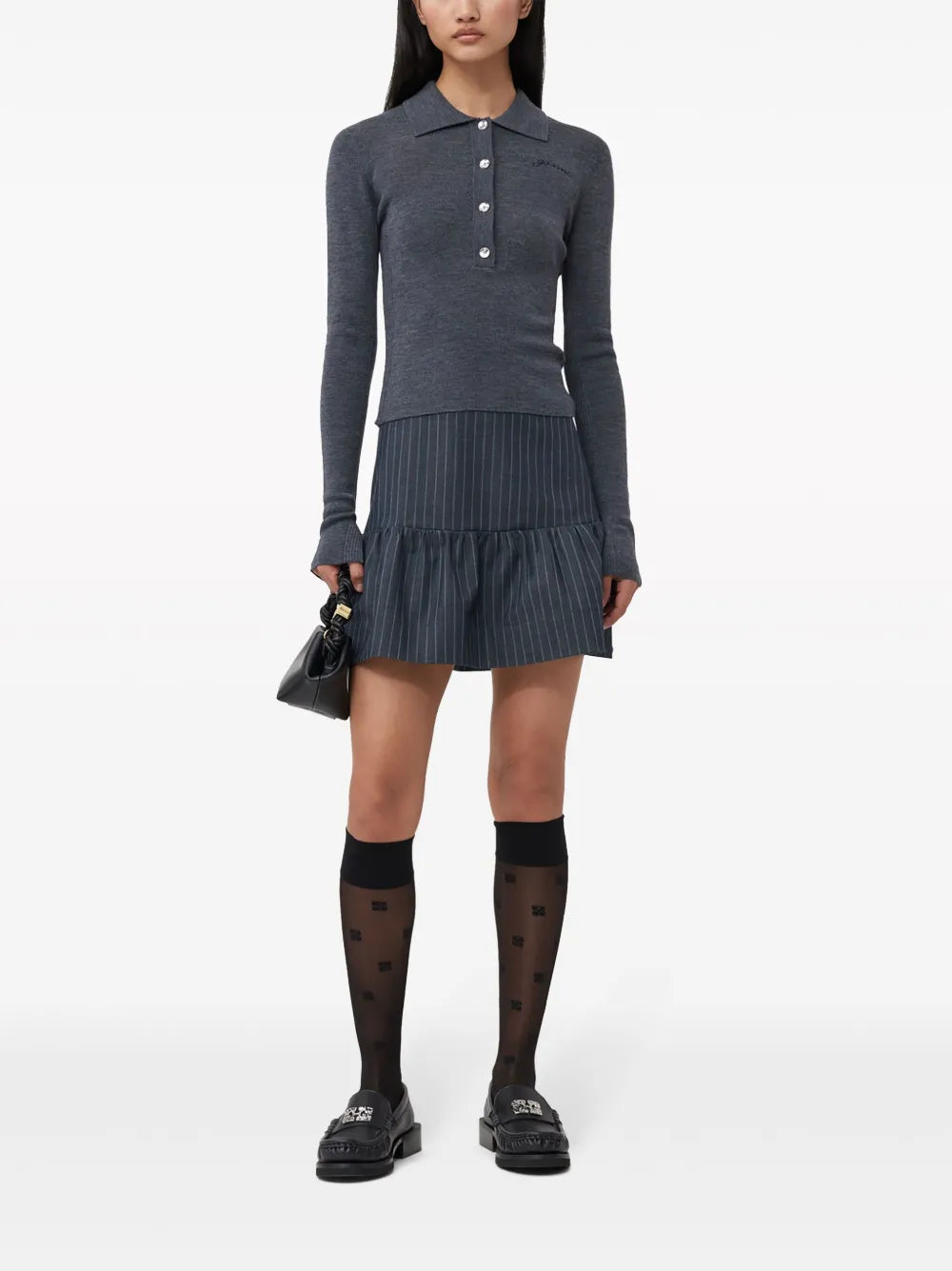 Striped Ruffled Miniskirt