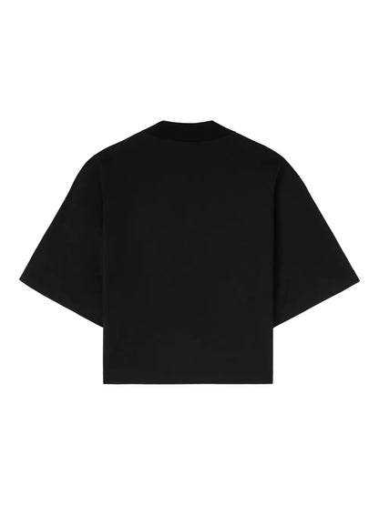 Palm-Embroidery Cropped T-Shirt