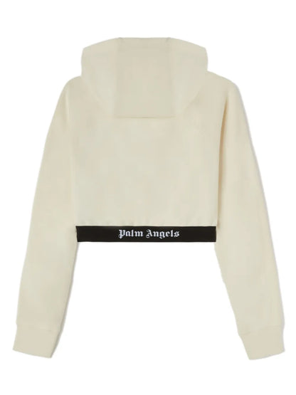 Logo-Tape Cropped Hoodie