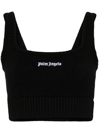 Embroidered-Logo Knit Tank Top