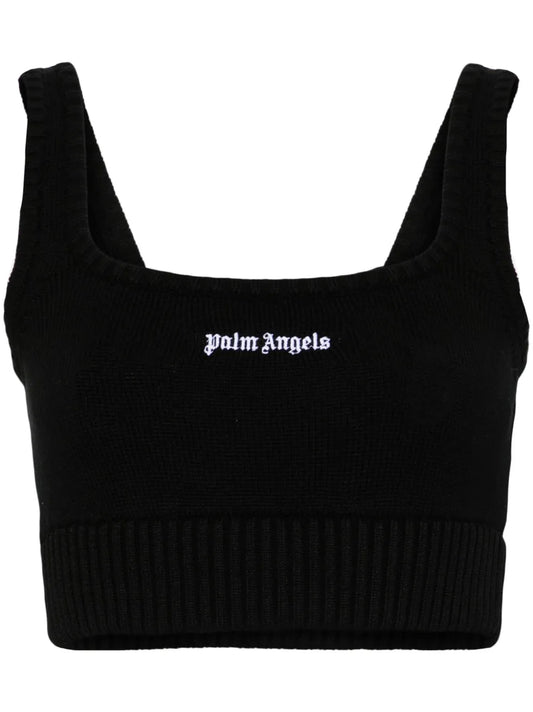 Embroidered-Logo Knit Tank Top