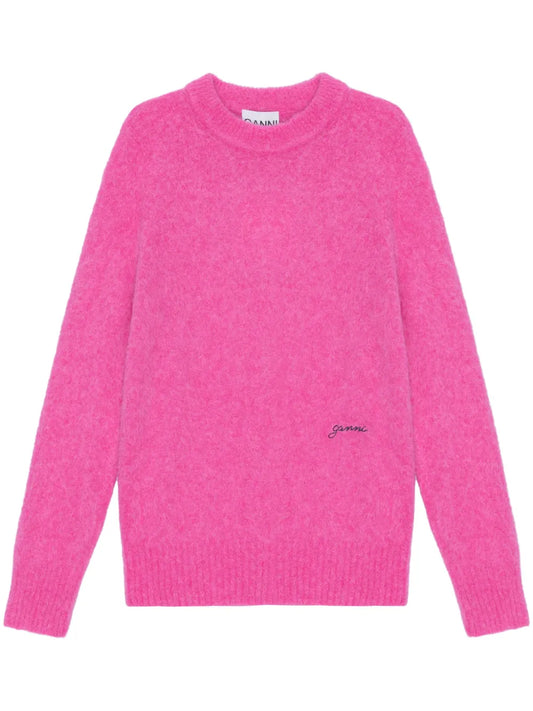 Logo-Embroidered Wool-Blend Jumper