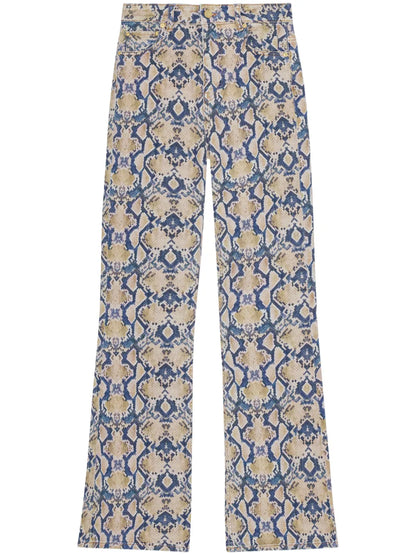 Graphic-Print Straight-Leg Jeans
