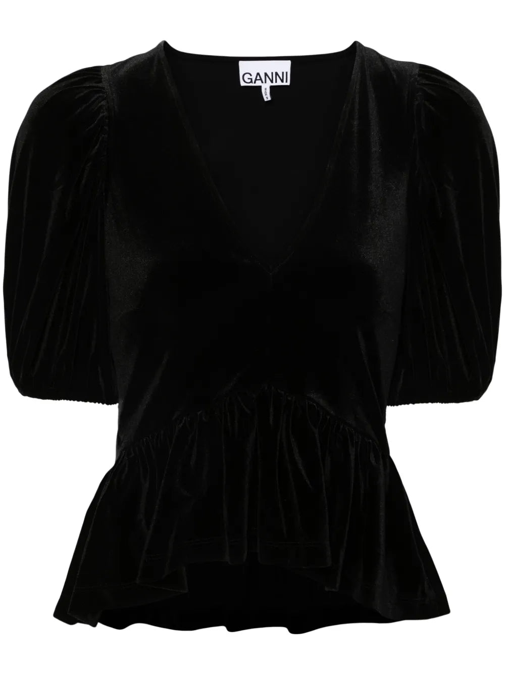 V-Neck Velvet Blouse