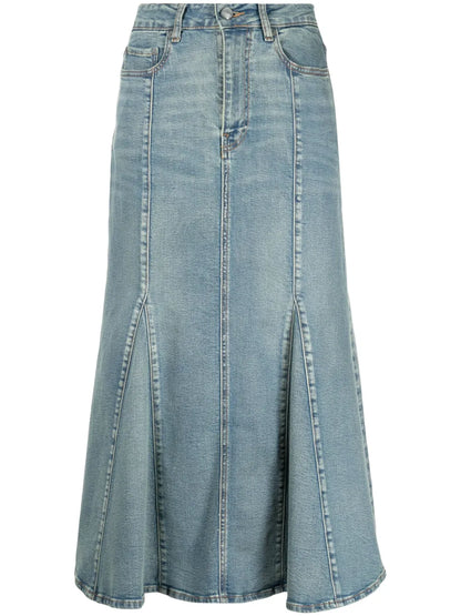 Logo-Appliqué Denim Skirt