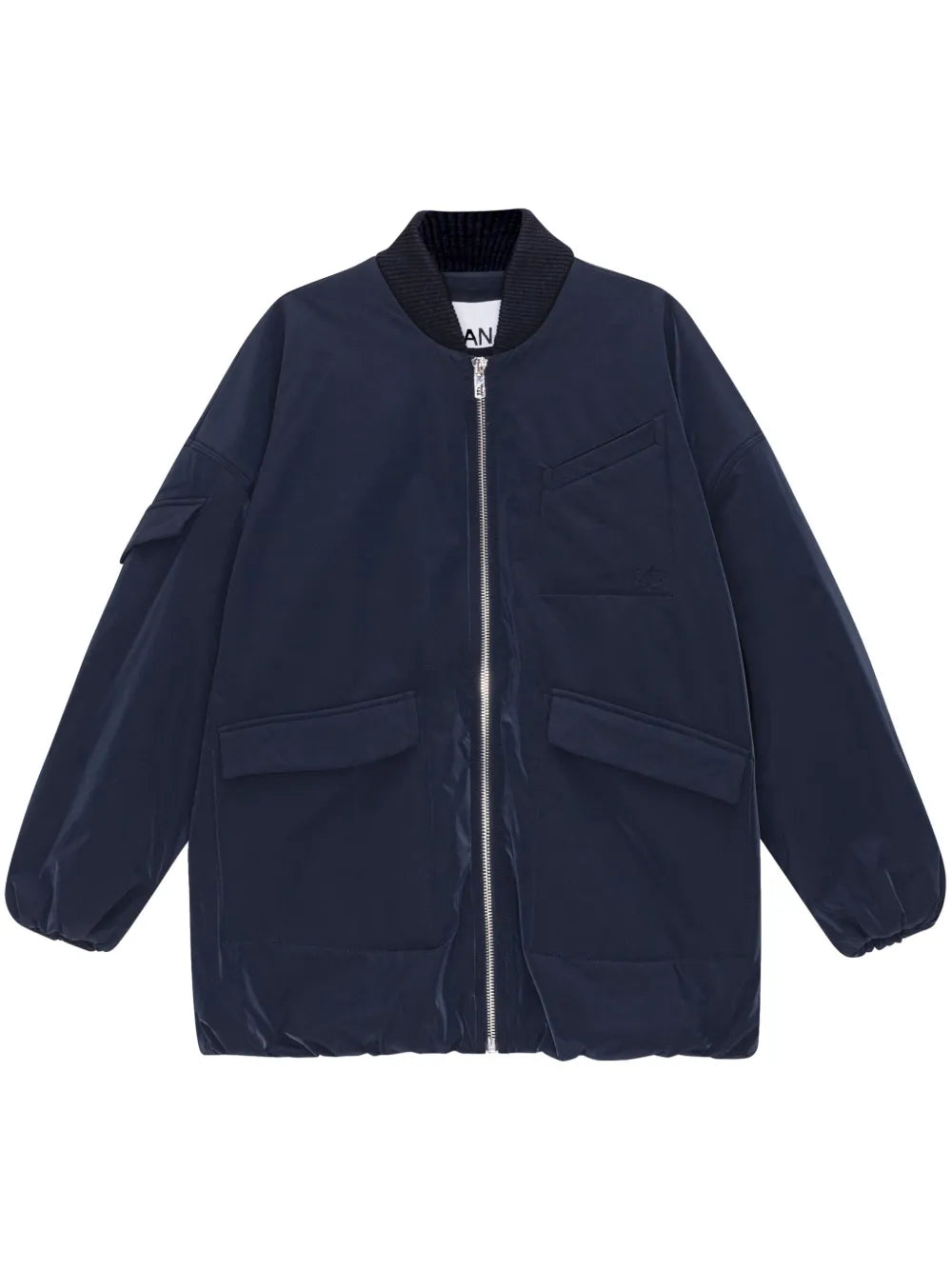 Oversized Multiple-Pocket Bomber Jacket