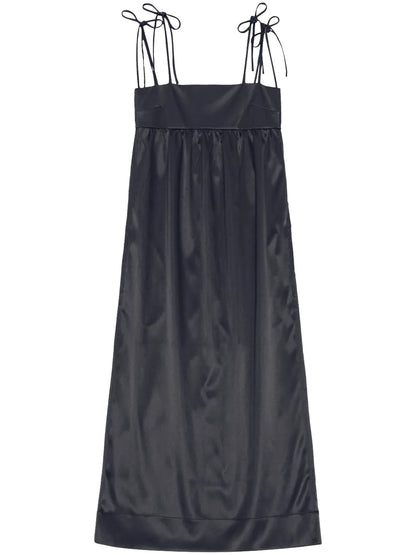 Sleeveless Satin Maxi Dress
