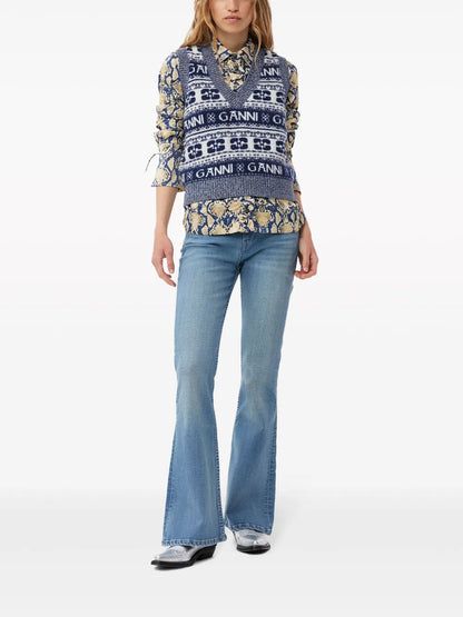 Logo-Intarsia Knitted Vest