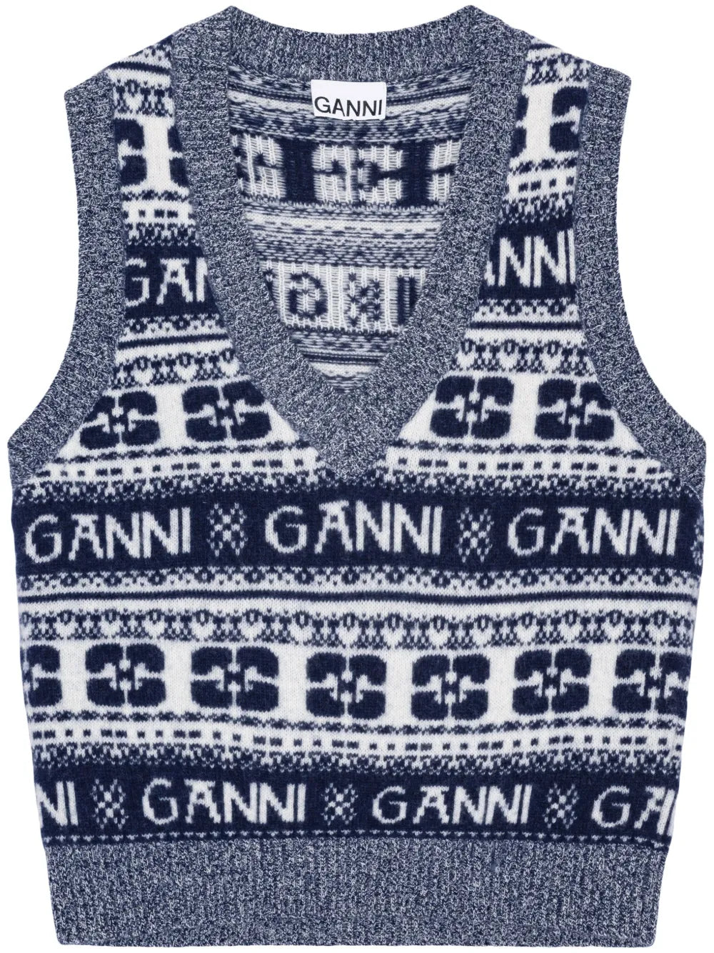 Logo-Intarsia Knitted Vest