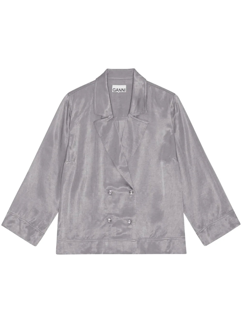 Double-Breasted Satin Blazer