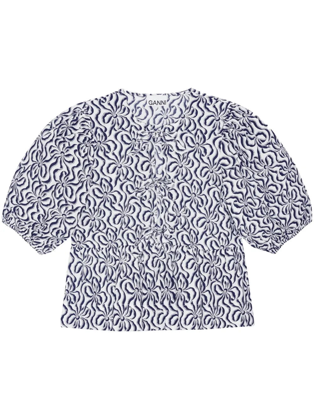 Abstract-Print Organic Cotton Blouse