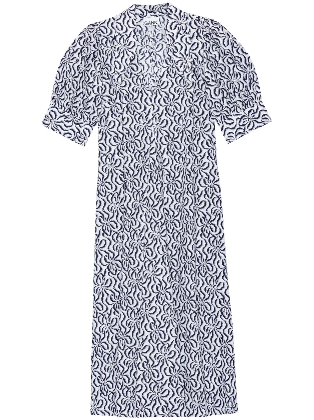 Graphic-Print Organic-Cotton Midi Dress