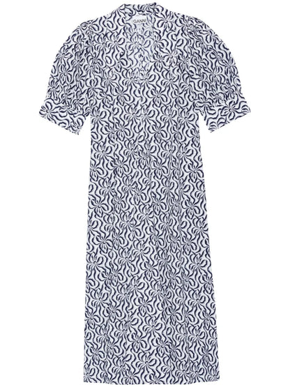 Graphic-Print Organic-Cotton Midi Dress