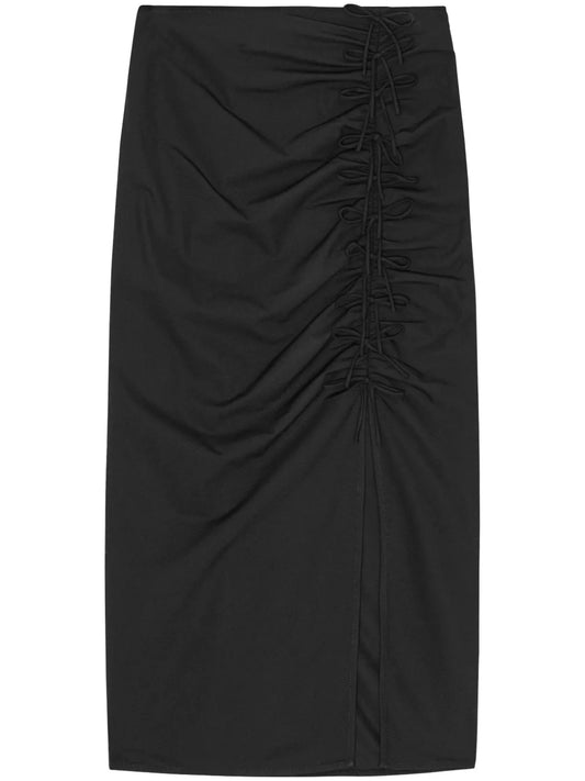 Draped Mid-Rise Midi Dress