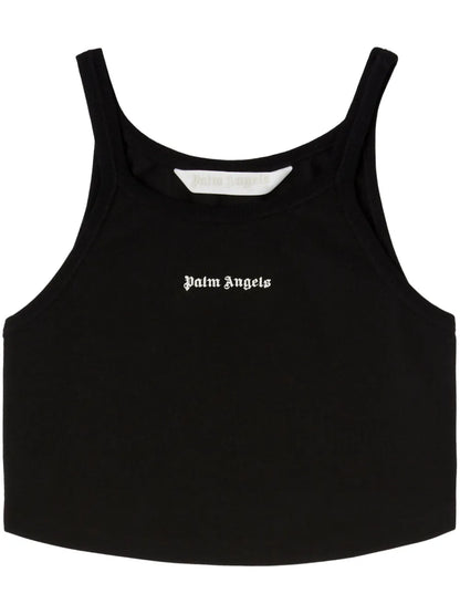 Logo-Print Cropped Tank Top