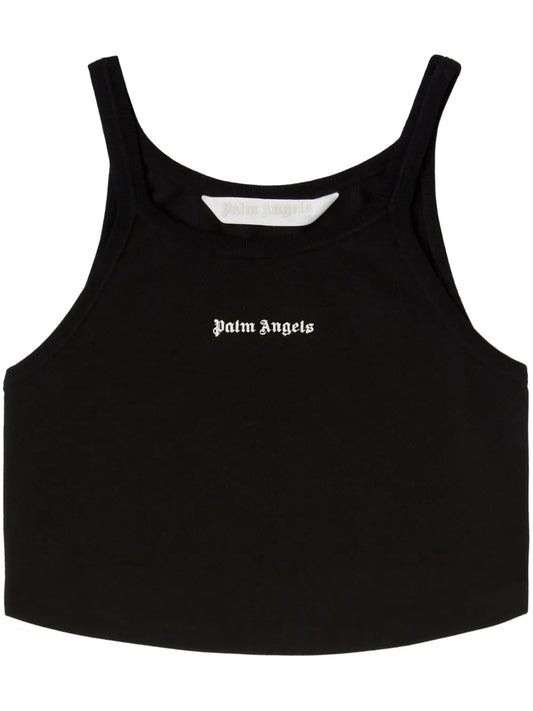 Logo-Print Cropped Tank Top