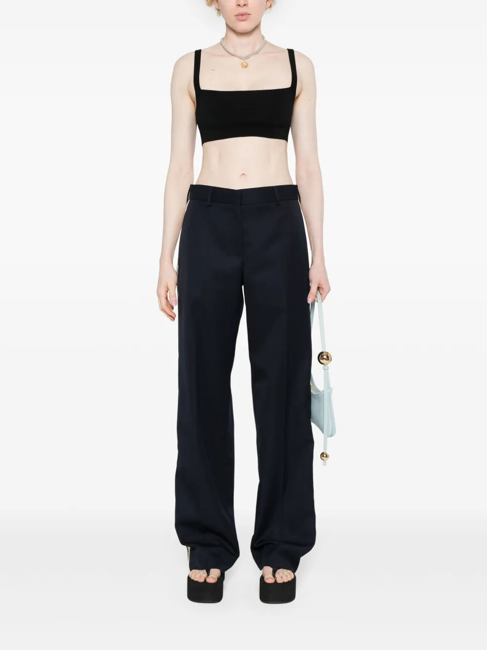 High-Waist Straight-Leg Trousers