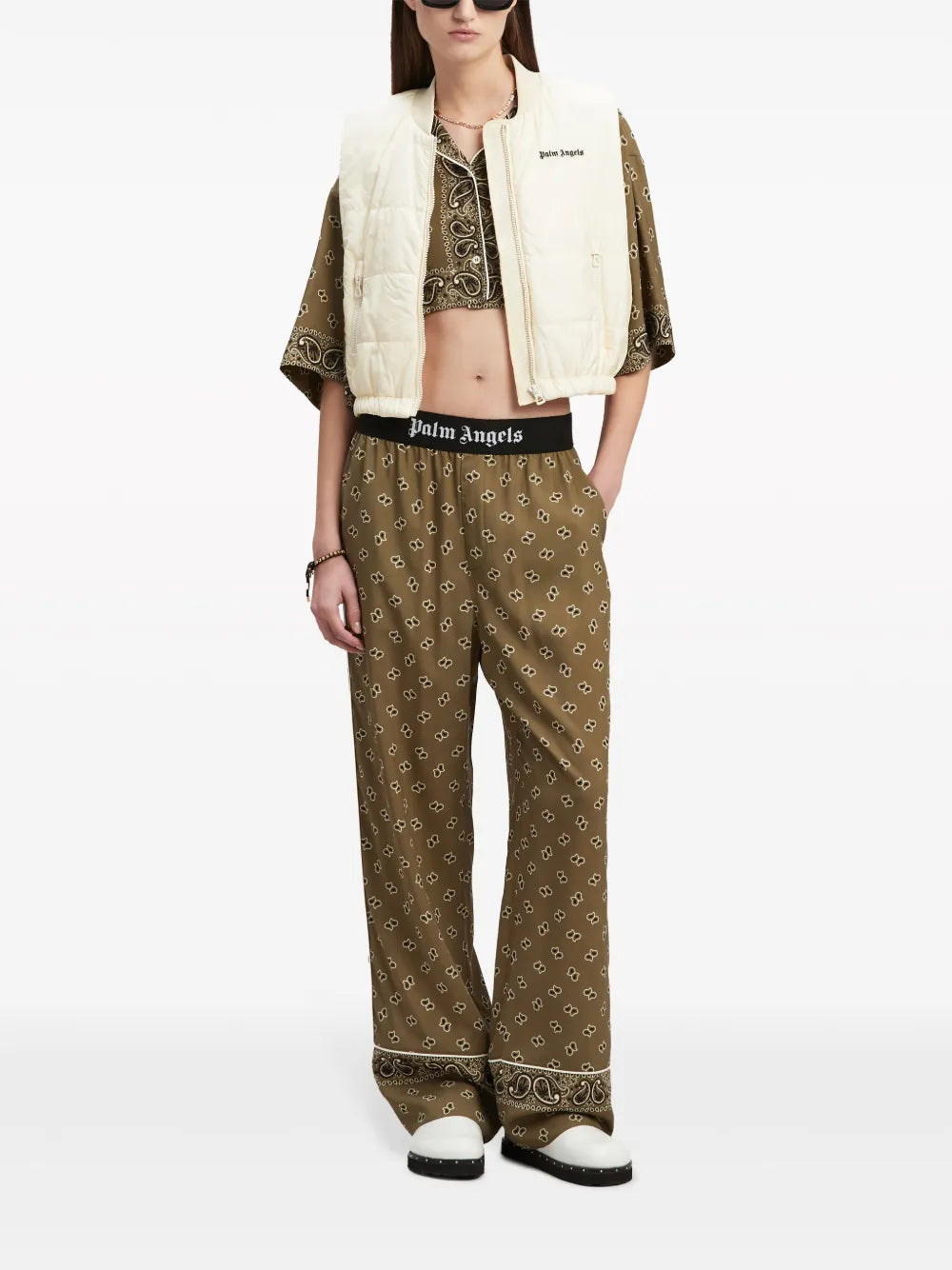 Paisley-Print Straight-Leg Trousers