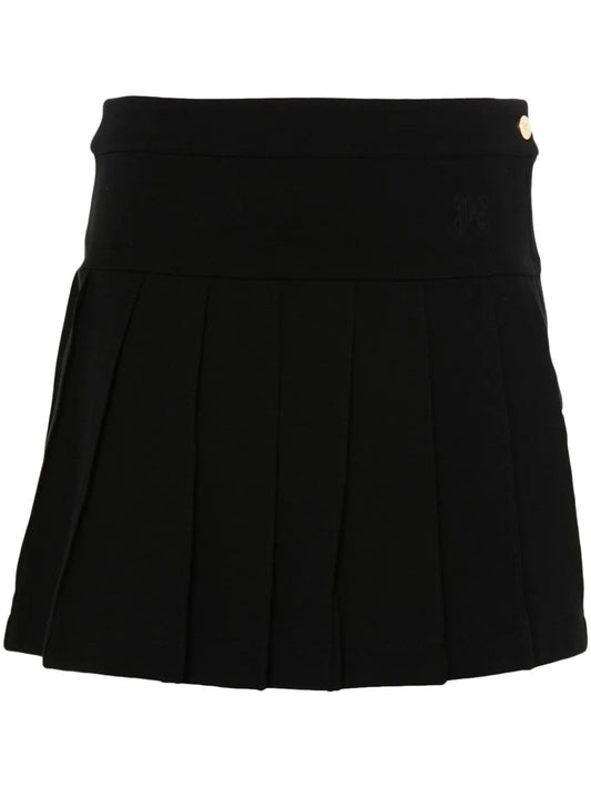 Monogram-Embroidered Mini Skirt