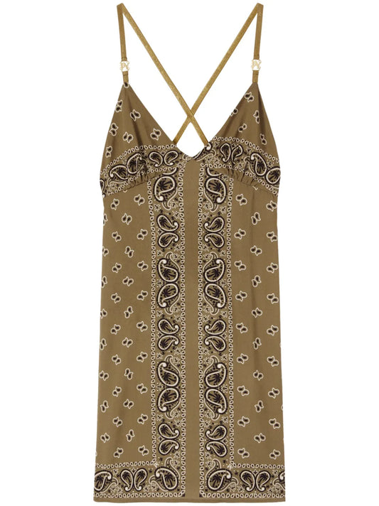 Paisley-Print Slip Dress