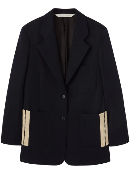 Tape-Detail Virgin Wool-Blend Blazer