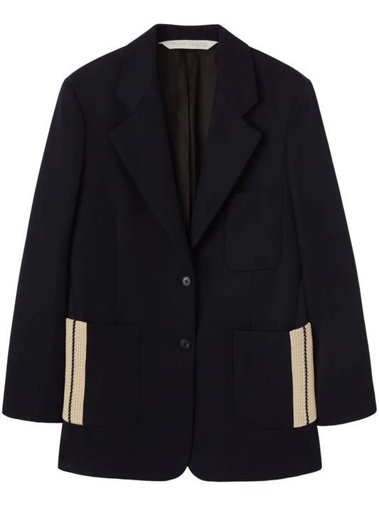 Tape-Detail Virgin Wool-Blend Blazer
