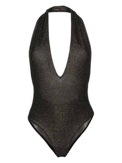 Lurex V-Neck Swimsuit