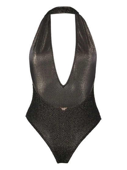 Lurex V-Neck Swimsuit