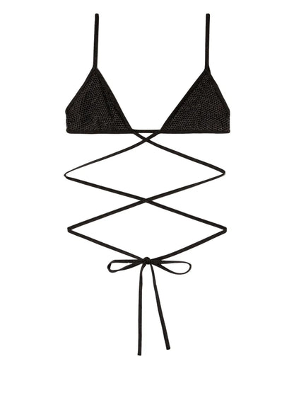 Lurex Criss-Cross Bikini Top