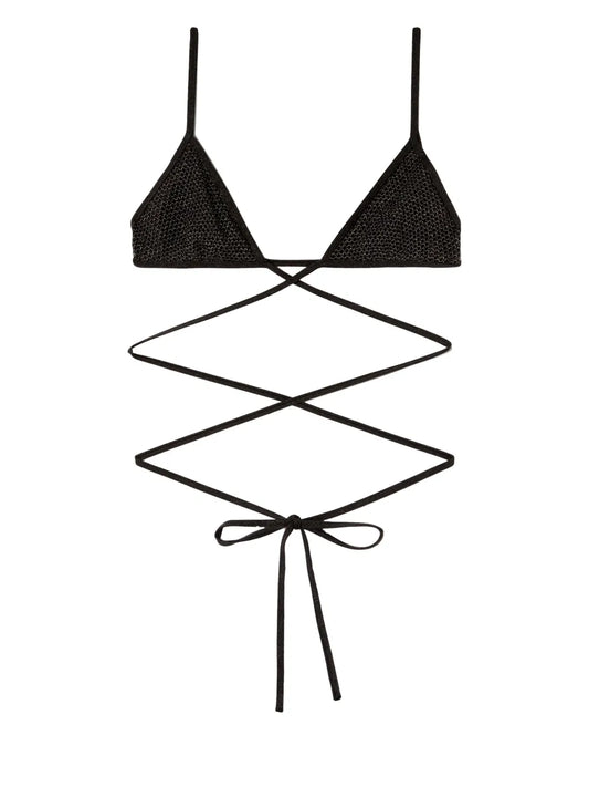 Lurex Criss-Cross Bikini Top