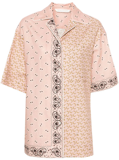 Mix-Print Camp-Collar Shirt