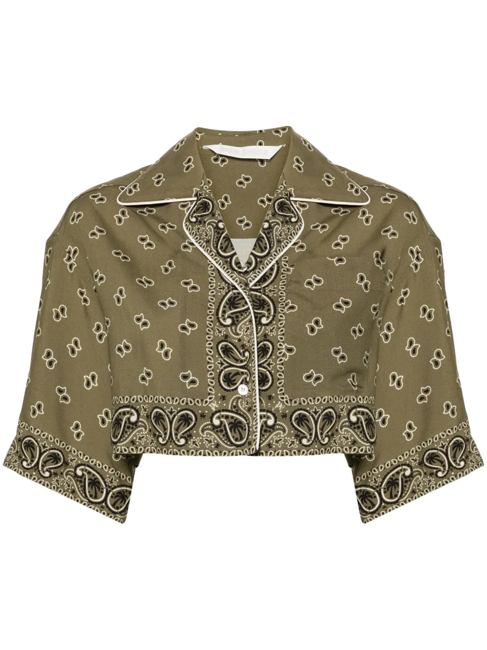Paisley-Print Cropped Shirt