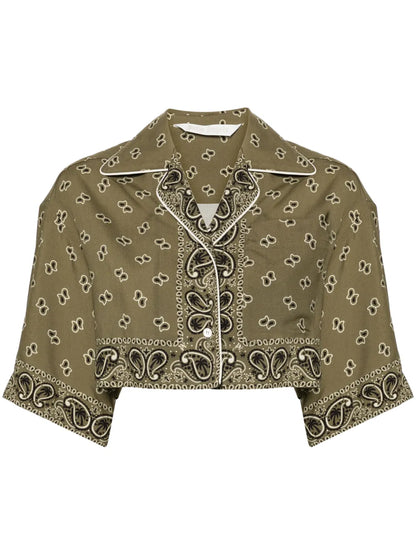 Paisley-Print Cropped Shirt