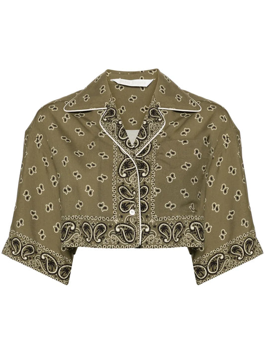 Paisley-Print Cropped Shirt