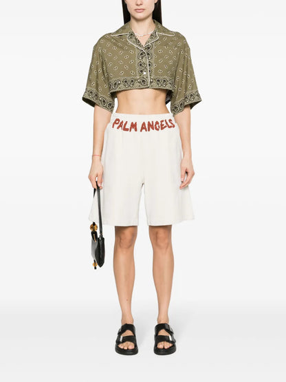 Paisley-Print Cropped Shirt