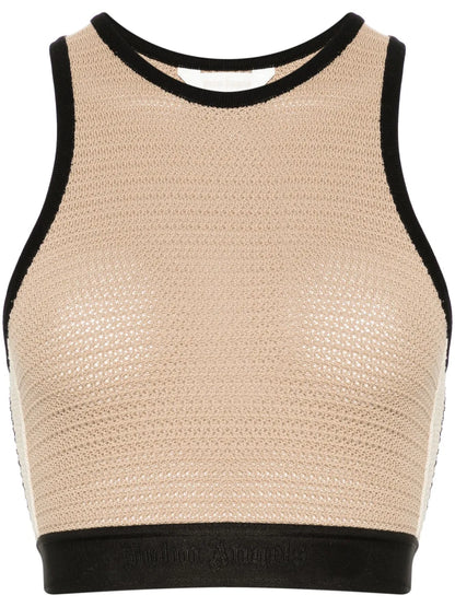 Logo-Tape Knitted Tank Top
