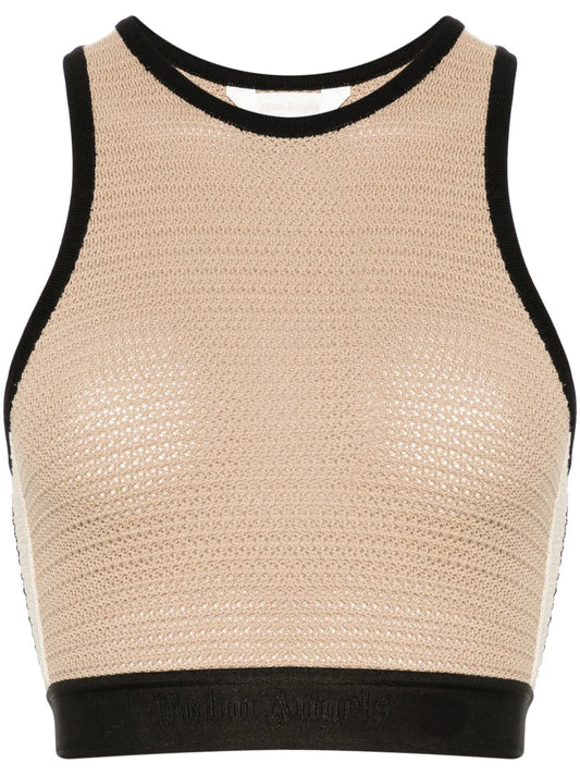 Logo-Tape Knitted Tank Top