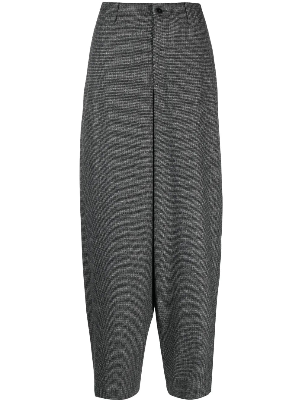 Check-Pattern Tapered Trousers