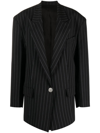 Glen Pinstripe Single-Breasted Blazer