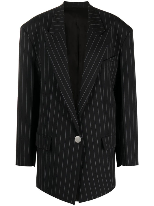 Glen Pinstripe Single-Breasted Blazer