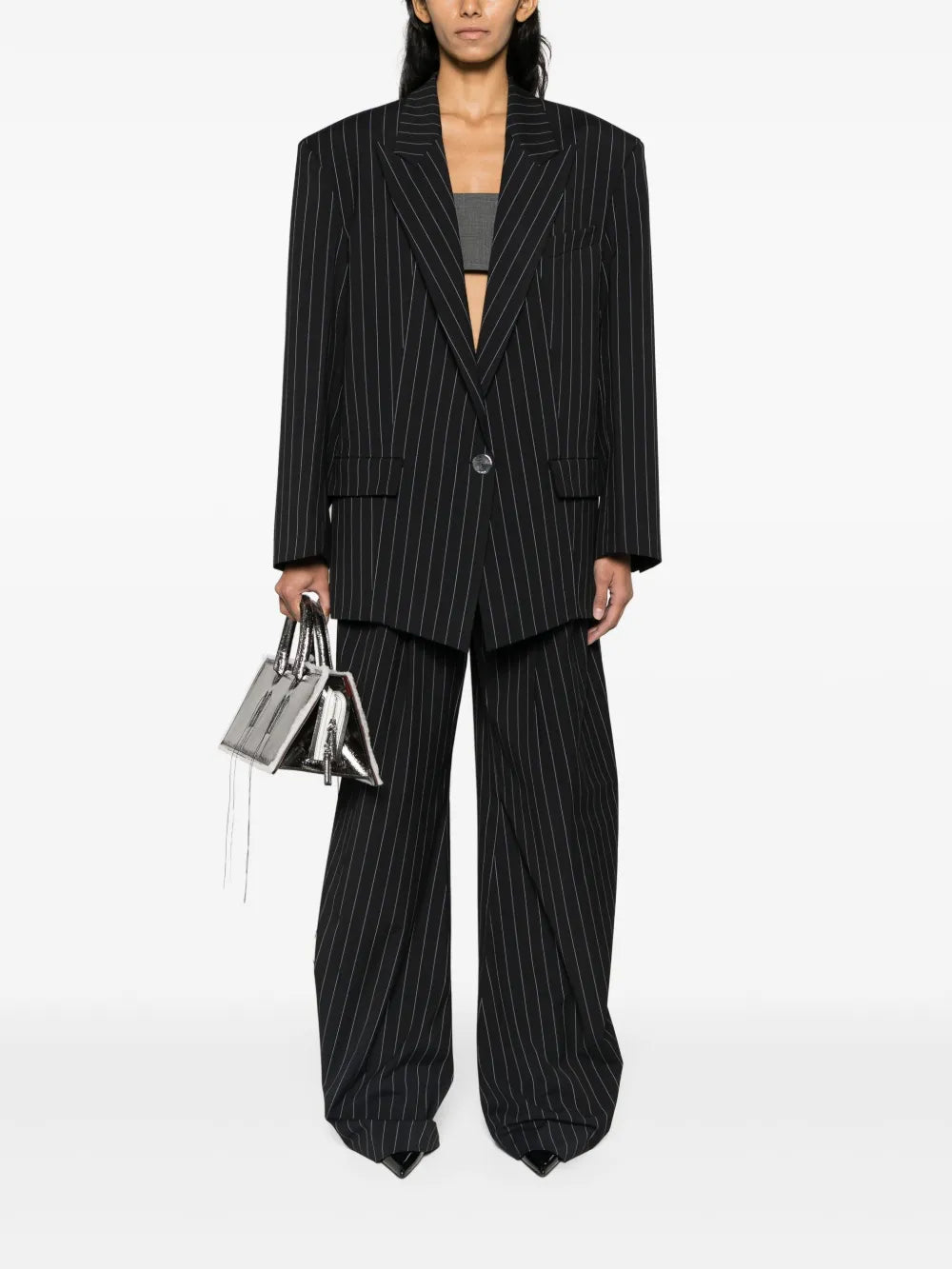 Glen Pinstripe Single-Breasted Blazer