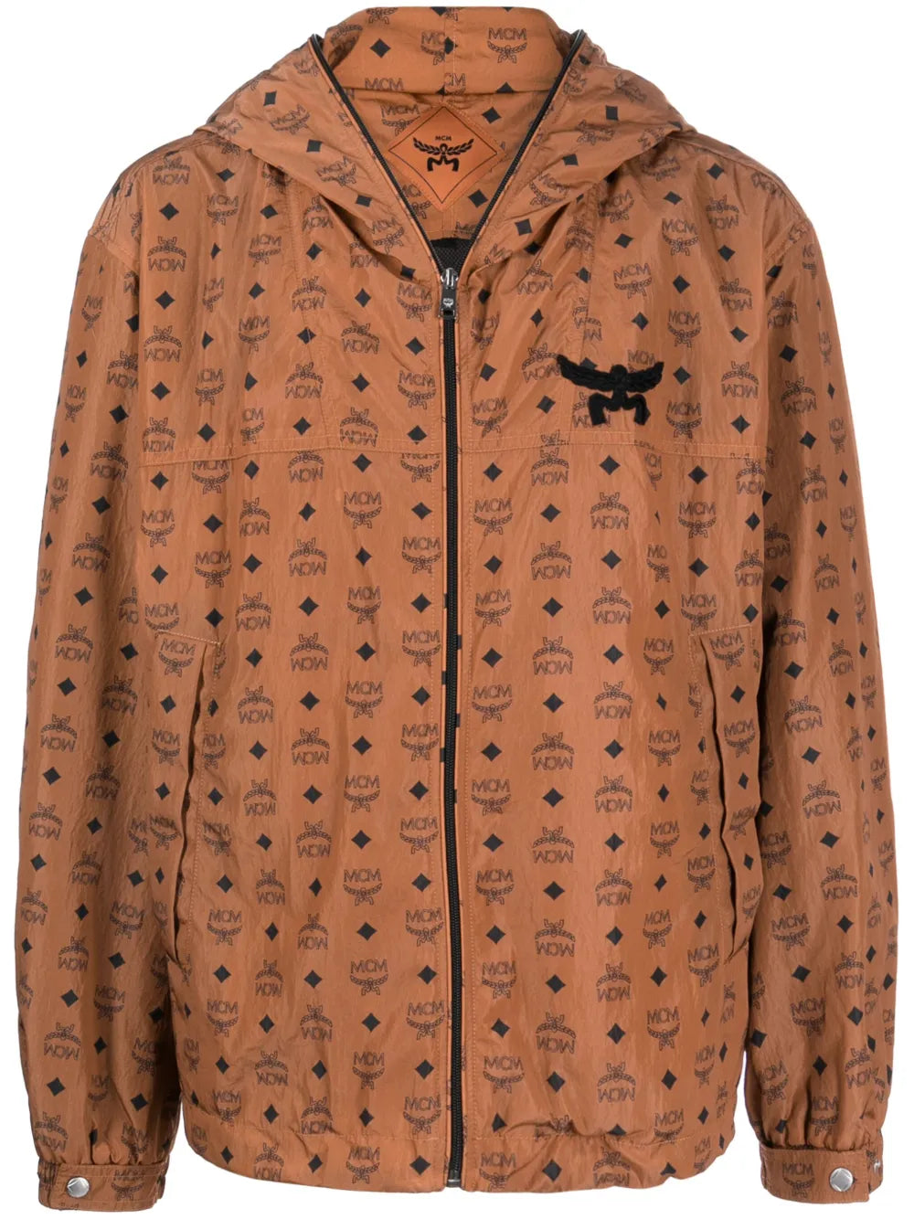 Monogram-Print Hooded Jacket