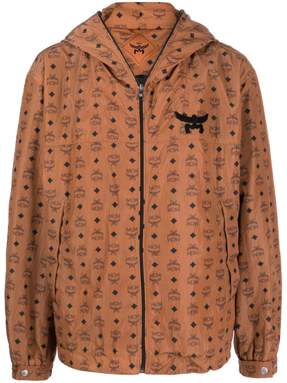 Monogram-Print Hooded Jacket