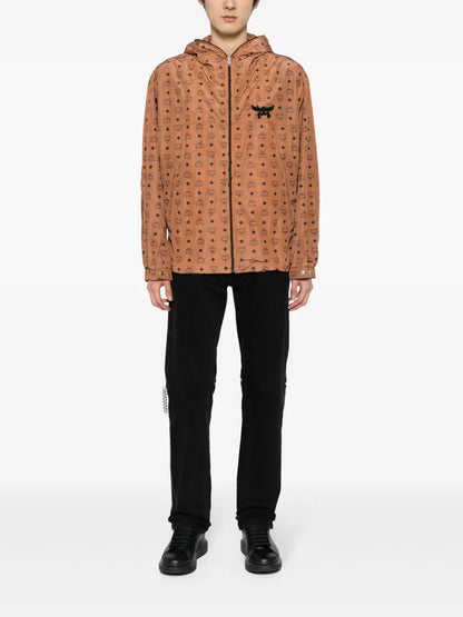 Monogram-Print Hooded Jacket