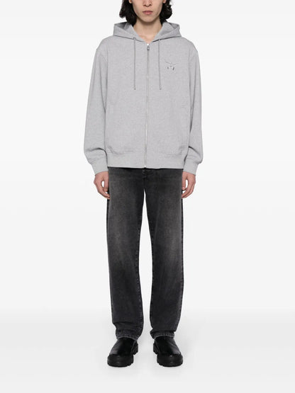 Essential Logo-Embroidered Zip-Up Hoodie