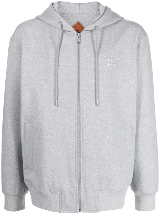 Essential Logo-Embroidered Zip-Up Hoodie