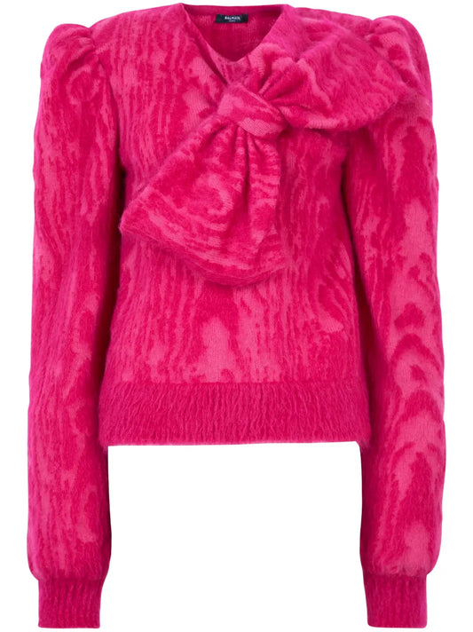 Bow Wool-Blend Jumper